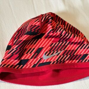 Nike Red and Black Geometric Beanie